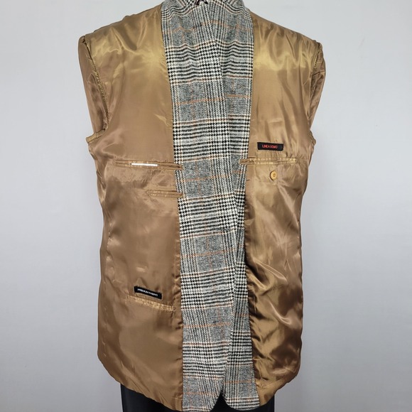 Linea Uomo Men's Sport Coat Wool Blend Heavy Flannel Plaid Luxury Fabric 50L - Picture 14 of 16